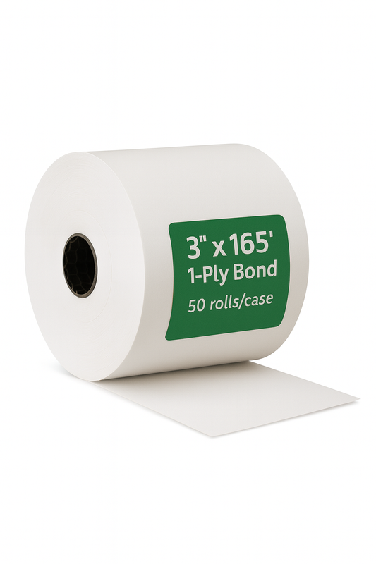 3" x 165' 1-Ply Bond Paper Rolls, 50 rolls/case - Hawaii